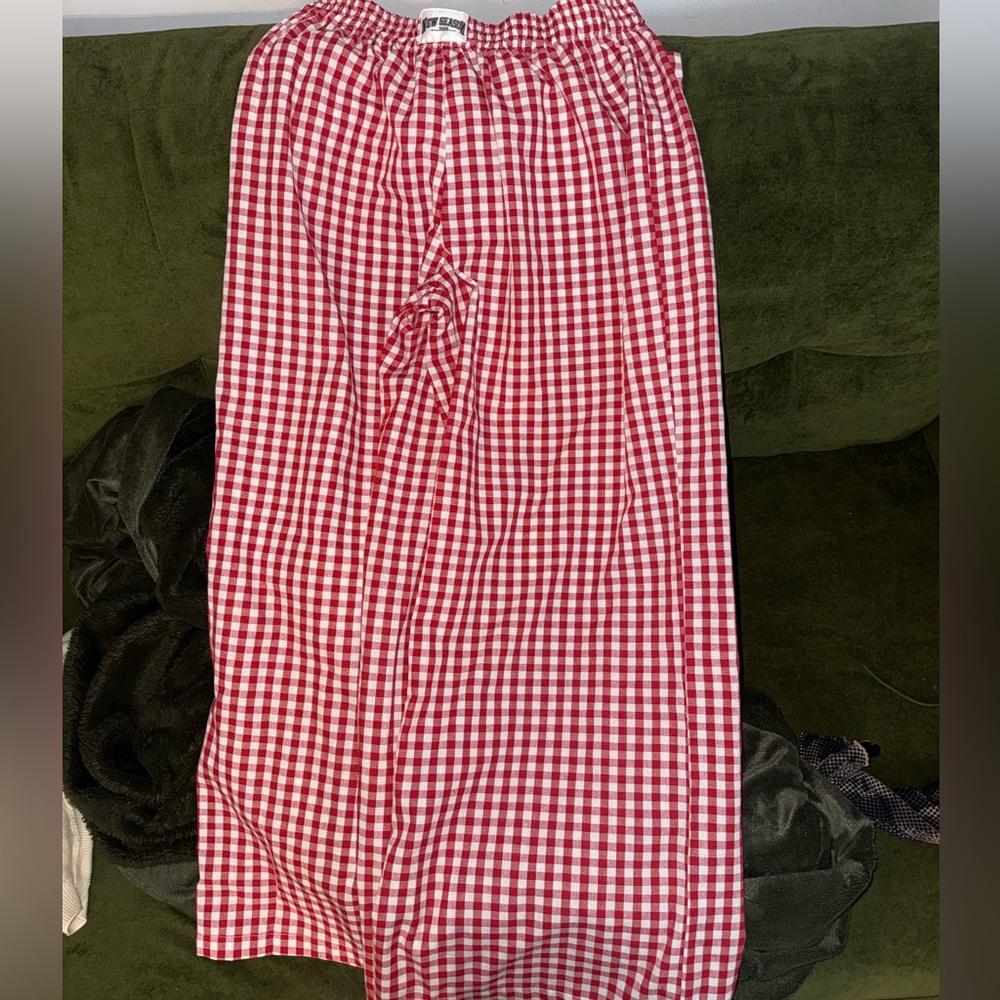 Red and White Checkered Pajama Pants